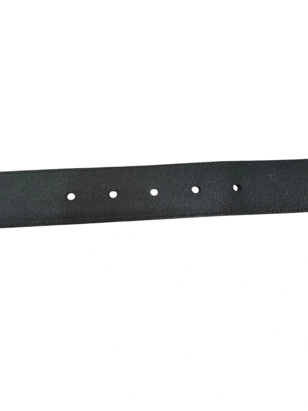 NORDSTROM MEN'S BLACK LEATHER BELT WITH SILVER TONE BRASS METAL SQUARE BUCKLE